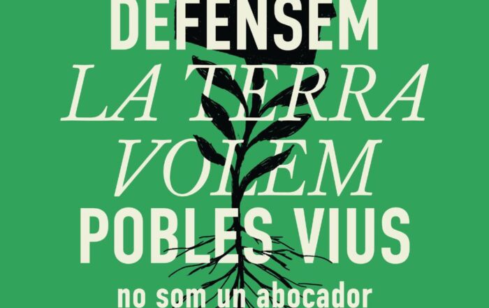 Cartell manifestació: Defensem la Terra, volem pobles vius. Lleida - 5 d'octubre de 2025