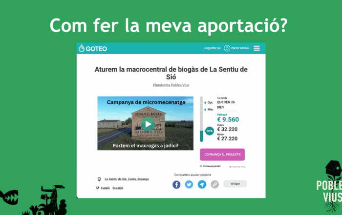 Caràtula promocional vídeo-guia de com fer l'aportació per la campanya de finançament de pobles vius a la plataforma Goteo