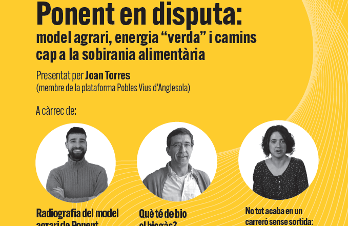 Cartell Cicle Conferències dia 17 abril de 2026 a Tàrrega titulat "Ponent en disputa"