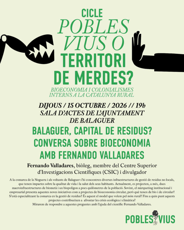 Cartell Cicle xerrades: Pobles vius o territori de merdes?